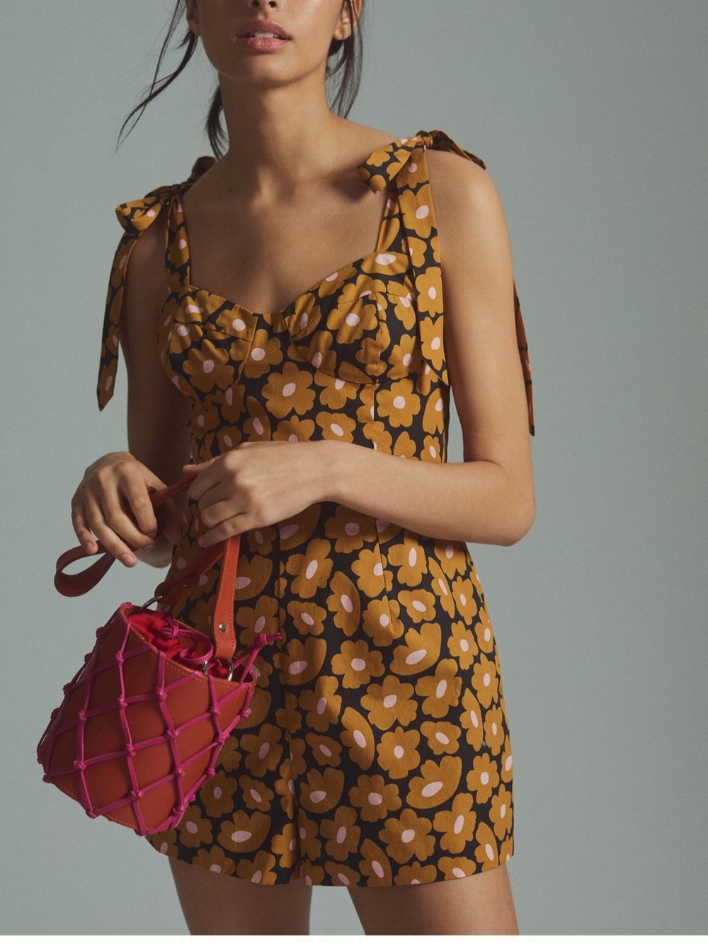 Tie-Shoulder Romper